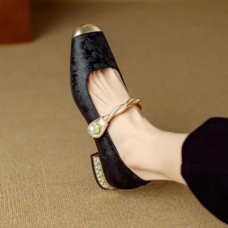 VELORA SATIN MARY JANE HEELS