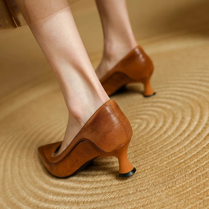 BELLE GENUINE LEATHER HEELS