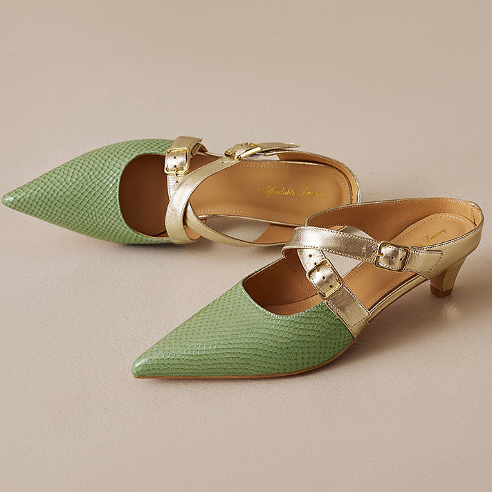 Mules Brielle de cuero genuino