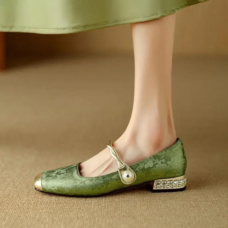 VELORA SATIN MARY JANE HEELS