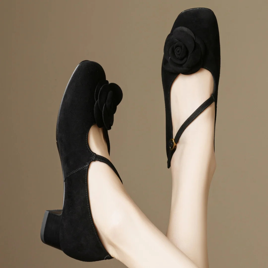 THEORA SUEDE MARY JANE HEELS