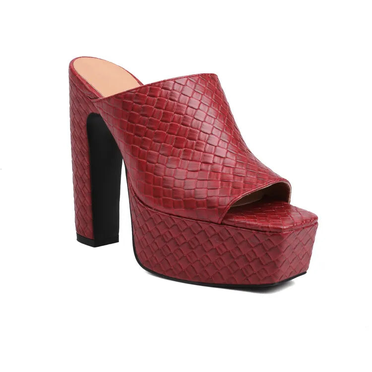 SELENE LEATHER PLATFORM HEELS