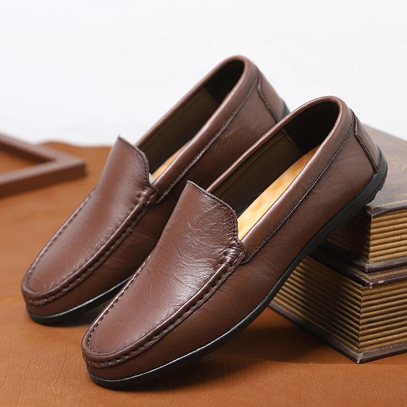 Hombre loafers i äkta läder