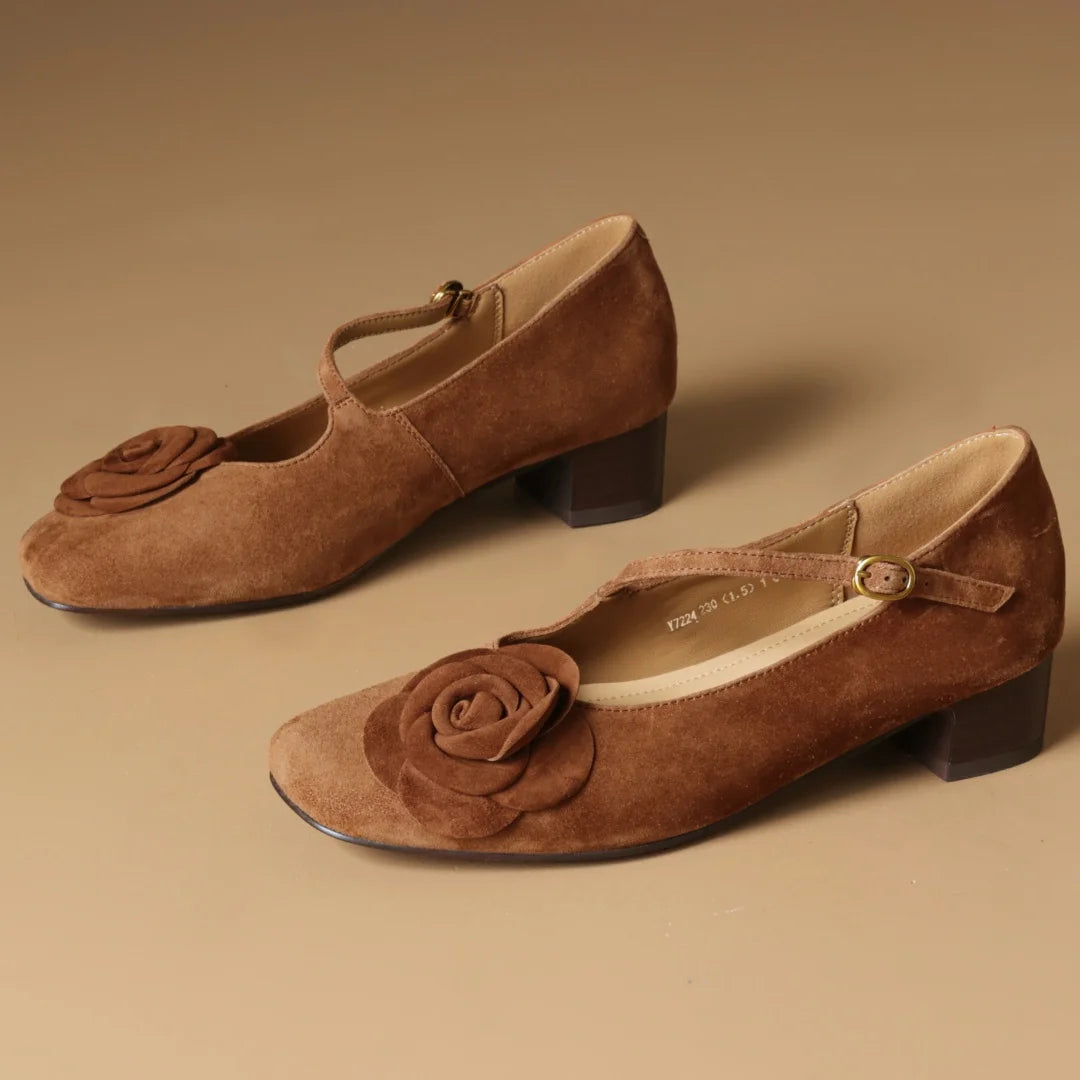 THEORA SUEDE MARY JANE HEELS