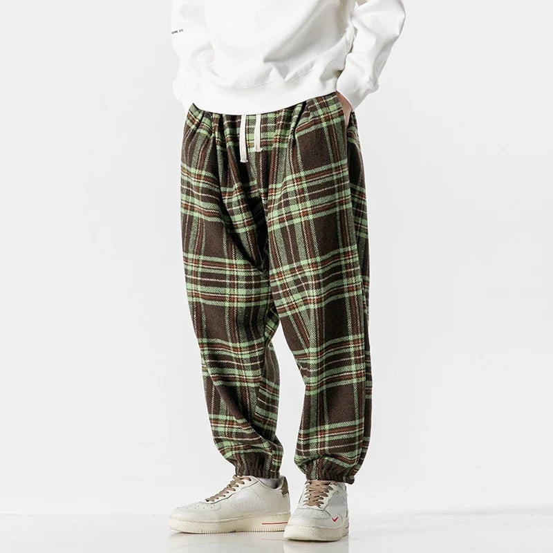 Pantalon de jogging décontracté à carreaux