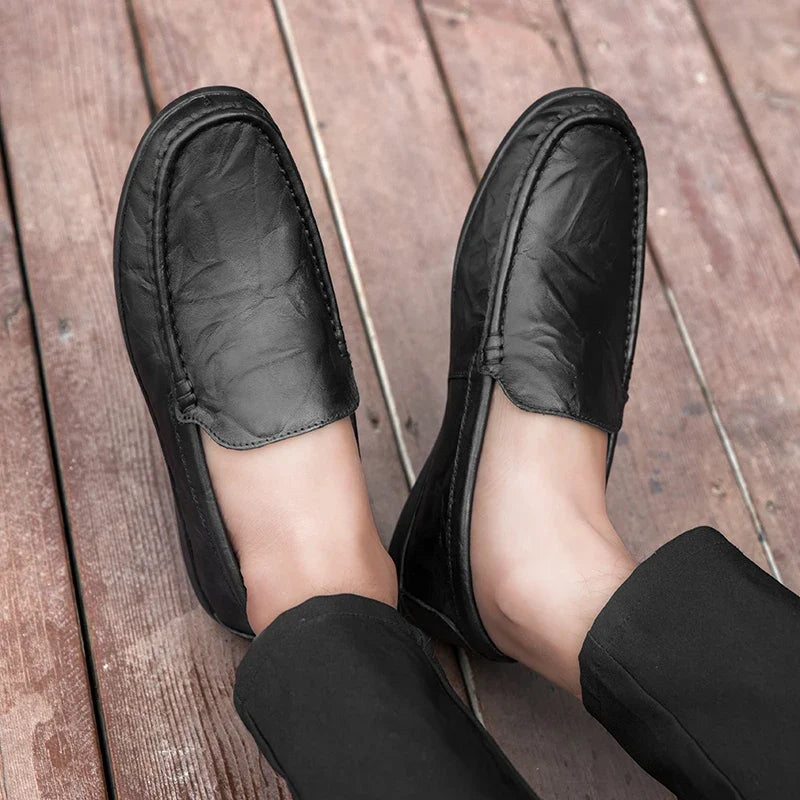 Hombre loafers i äkta läder