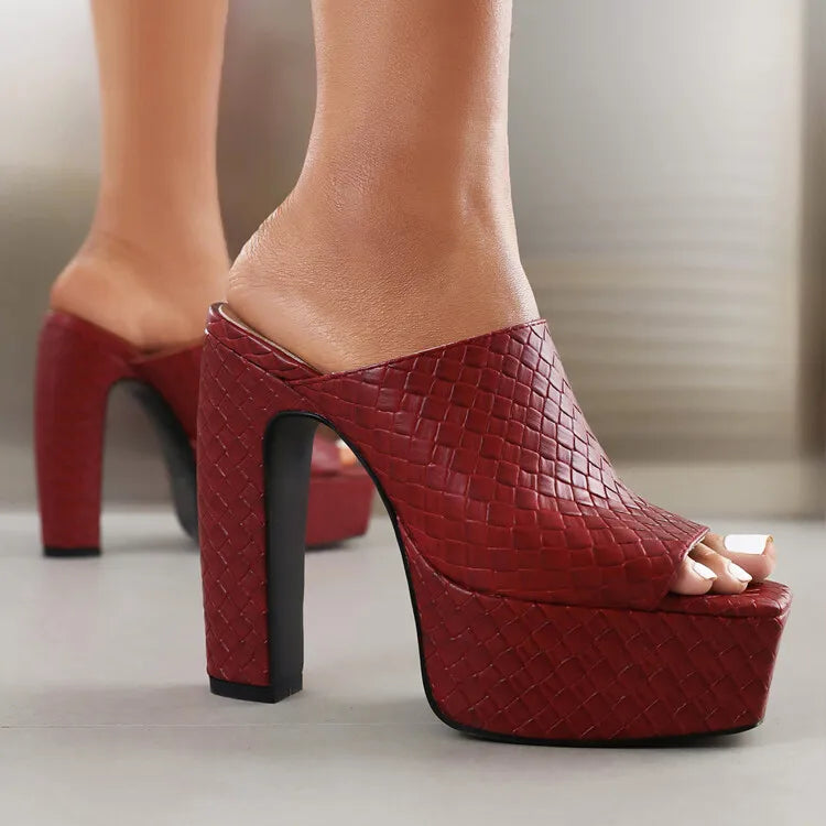 SELENE LEATHER PLATFORM HEELS