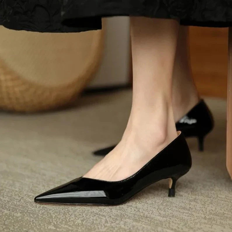 Pelle kitten heels