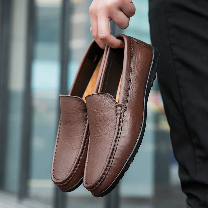 Hombre loafers i äkta läder