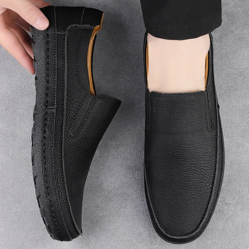 Larvis loafers i ægte læder