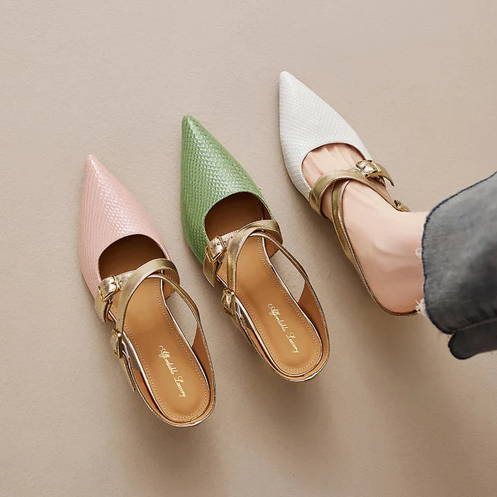 Mules Zelle in vera pelle