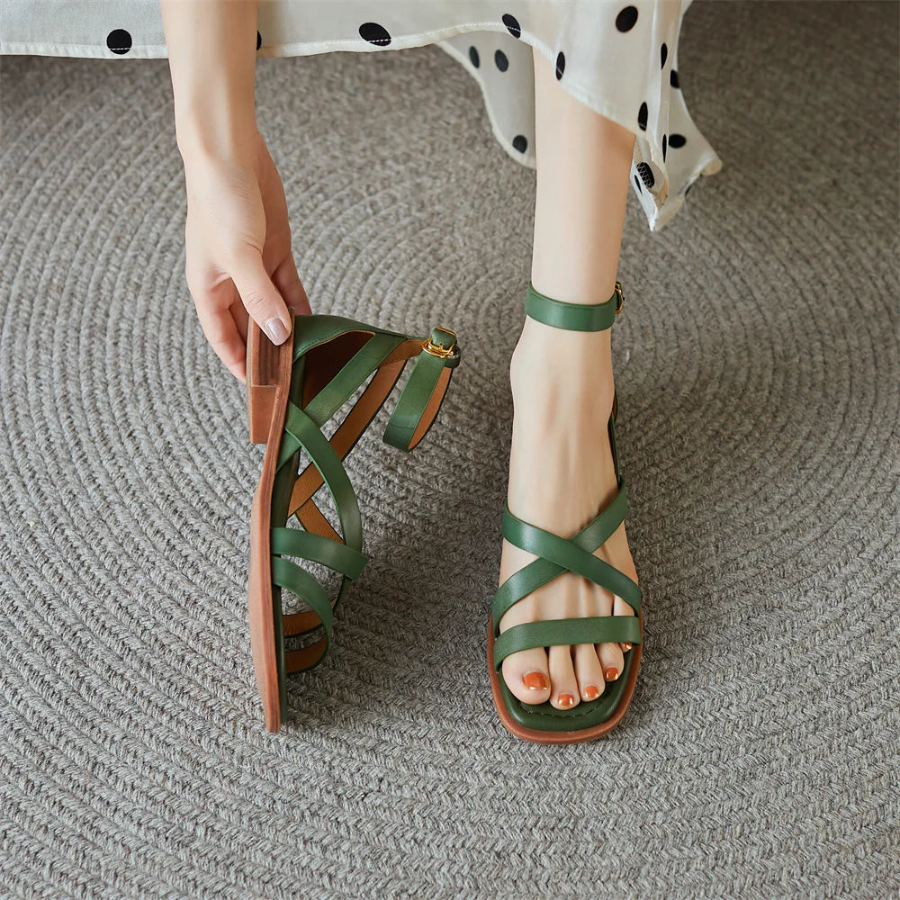 AGNIT STRAPPY LEATHER SANDALS