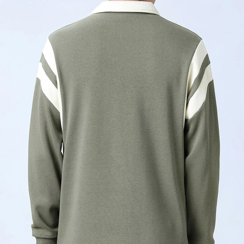 Maglione in cotone con zip a un quarto