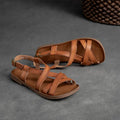 Patinaläder-sandal