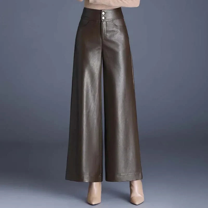 Aurelia Wide Leg Leather Pants
