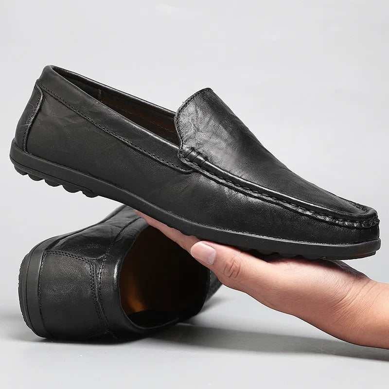 Hombre loafers i äkta läder