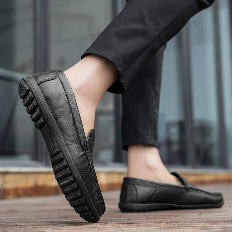Hombre loafers i äkta läder