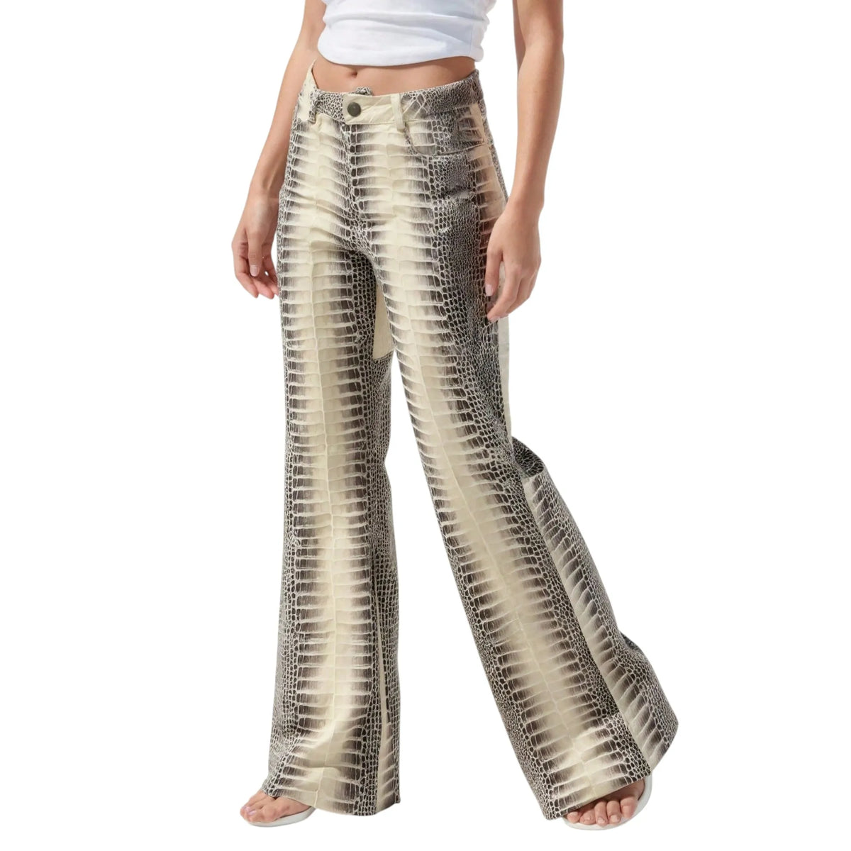 VALESKA CROC-EFFECT TROUSERS