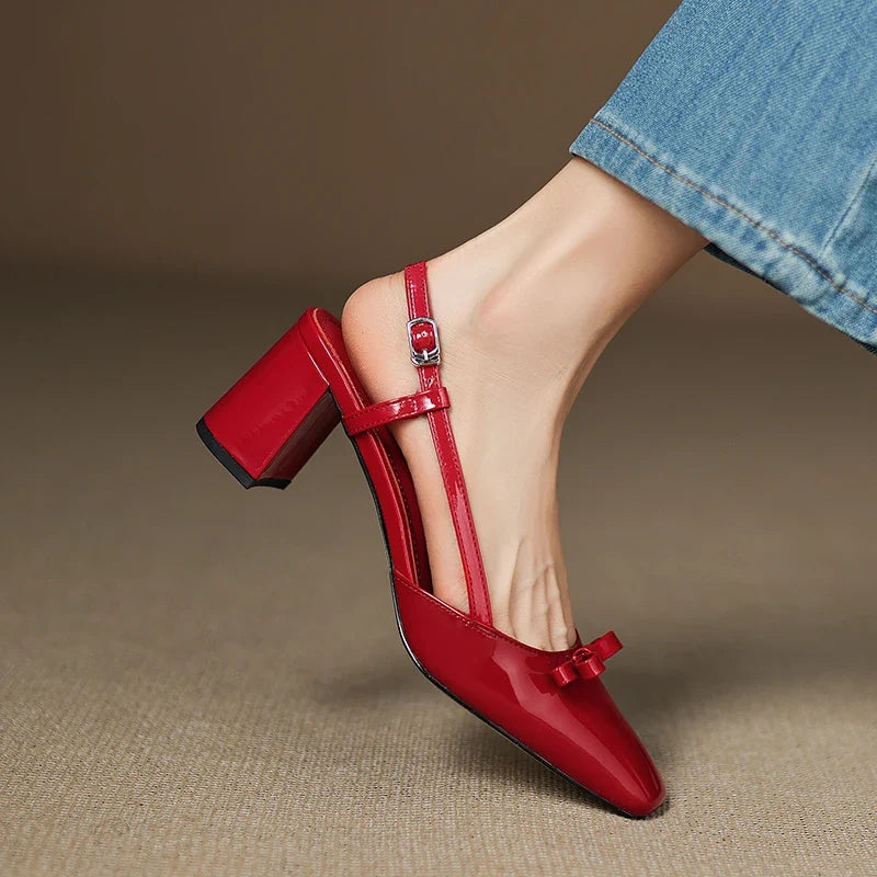 Tacones Melani de cuero genuino