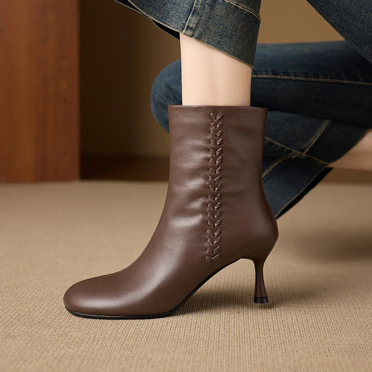 Aylan Stiefeletten mit Stilettoabsatz aus echtem Leder