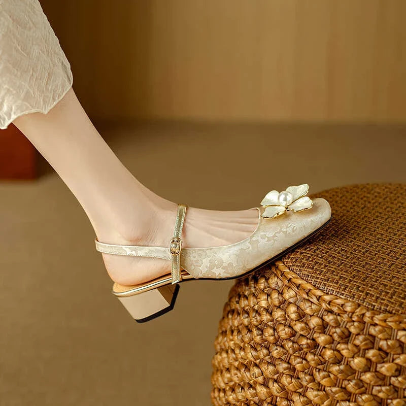 Camellia slingback-pumps
