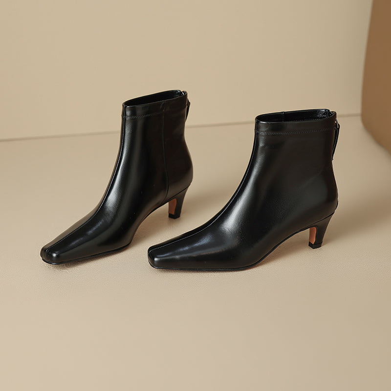 Nolia Stiefel aus echtem Leder mit eckiger Kappe