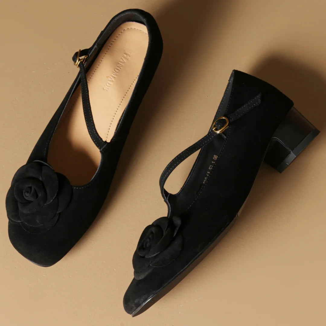 THEORA SUEDE MARY JANE HEELS