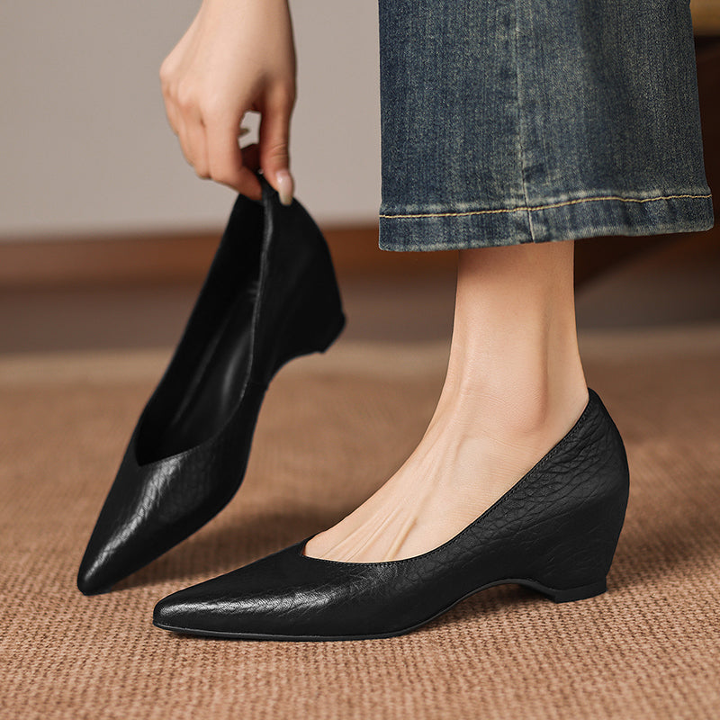 Tacones Mavi de cuero genuino con punta afilada