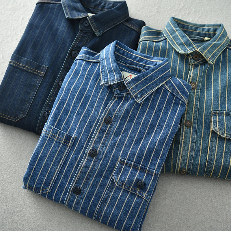Camicia vintage in cotone con bottoni