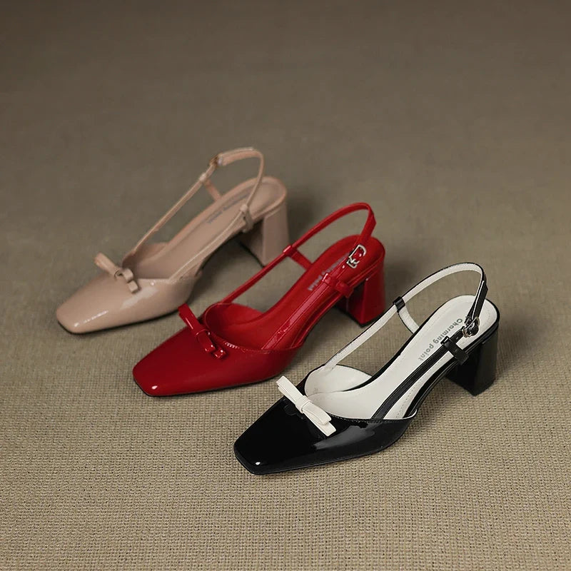 Tacones Melani de cuero genuino