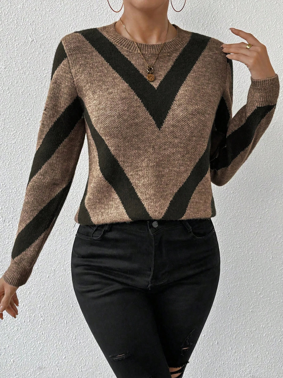 MIRELLE CHEVRON SWEATER