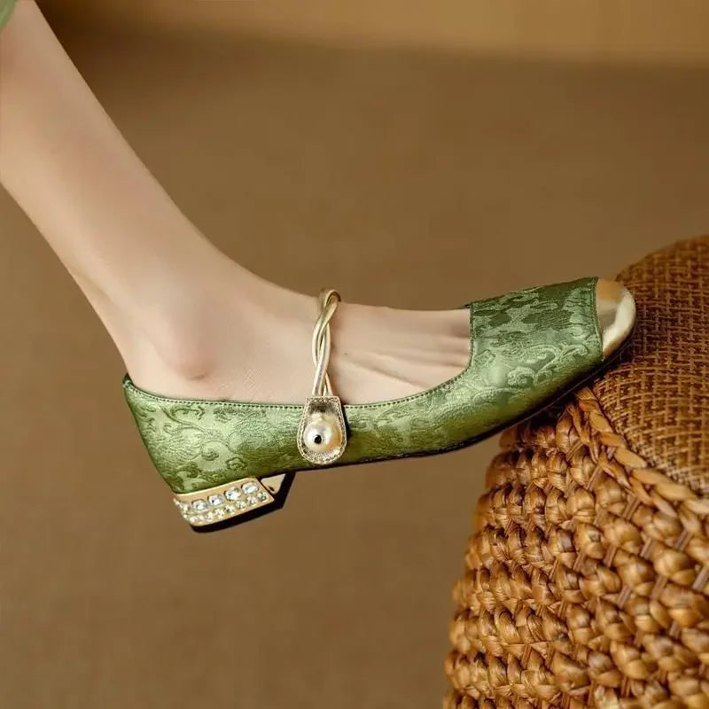 VELORA SATIN MARY JANE HEELS