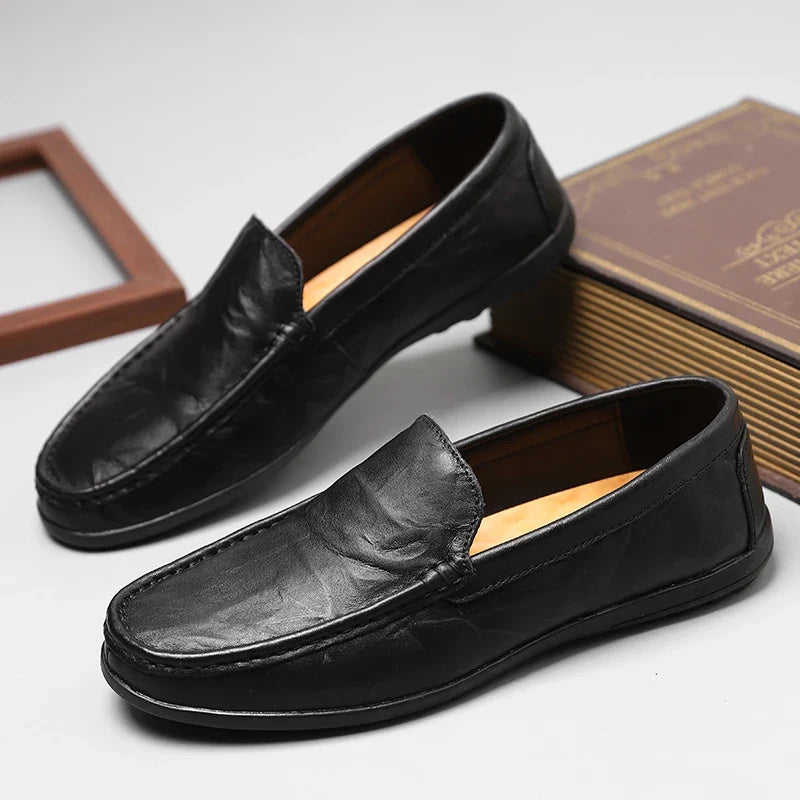 Hombre loafers i äkta läder