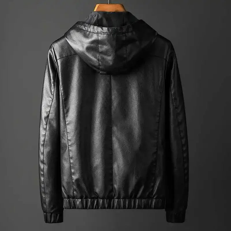 Chaqueta de cuero con capucha Rave