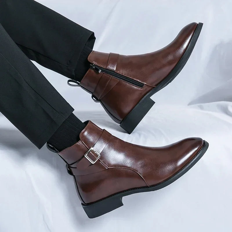 Bottines Chelsea Sergio en cuir véritable