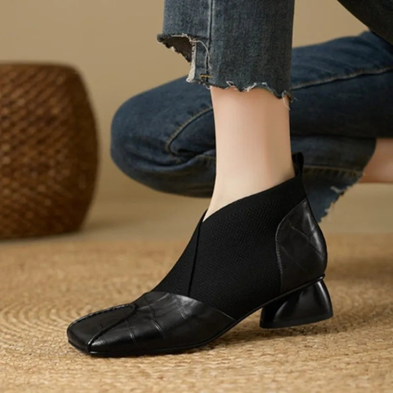 AVELISSE KNIT ANKLE BOOTS