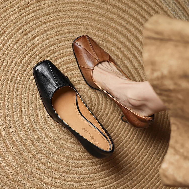 AMBER GENUINE LEATHER HEELS