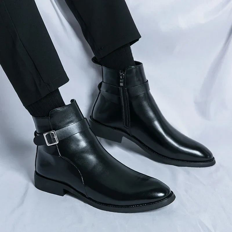 Bottines Chelsea Sergio en cuir véritable