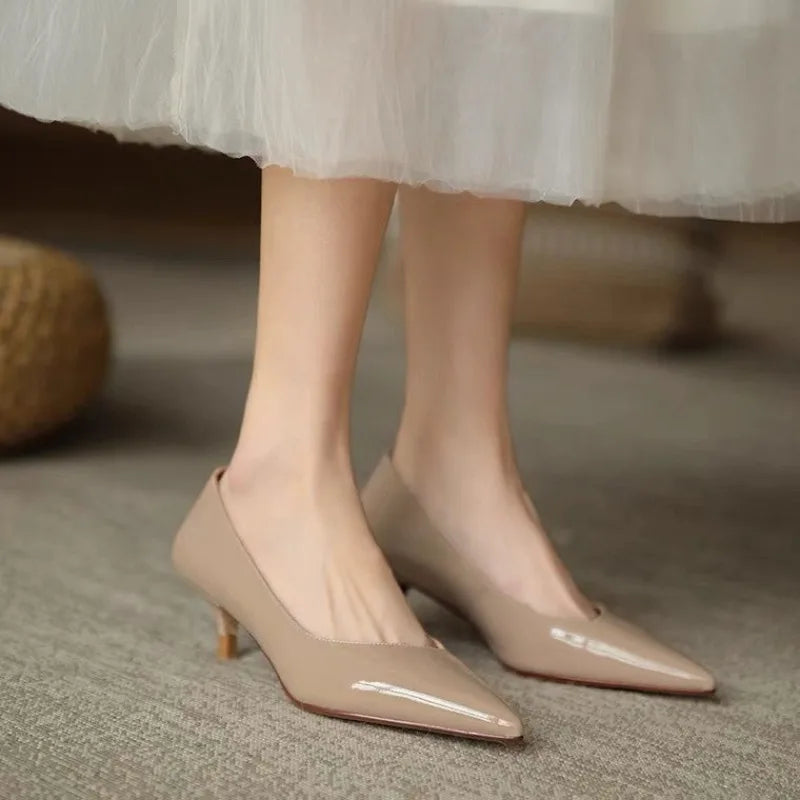 Pelle kitten heels
