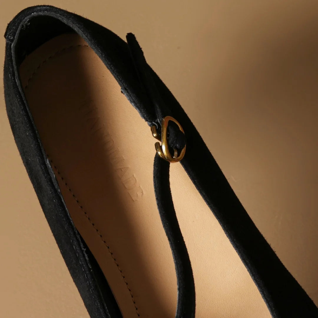 THEORA SUEDE MARY JANE HEELS