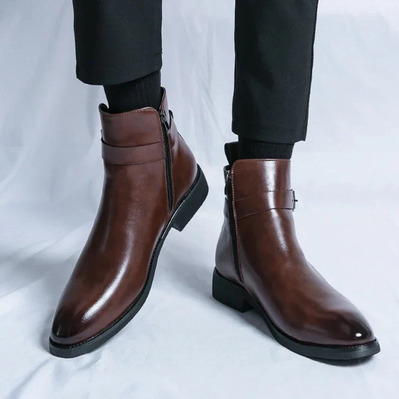 Bottines Chelsea Sergio en cuir véritable