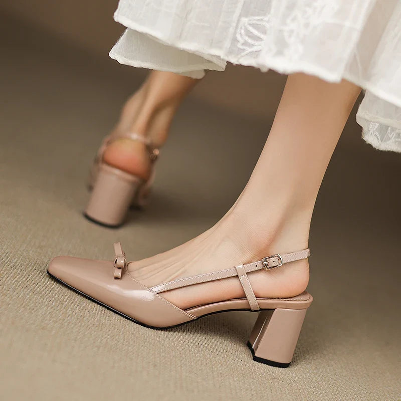 Tacones Melani de cuero genuino