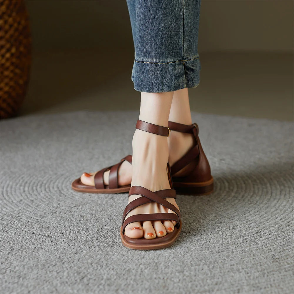 AGNIT STRAPPY LEATHER SANDALS