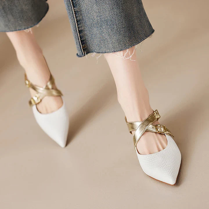 Mules Zelle in vera pelle