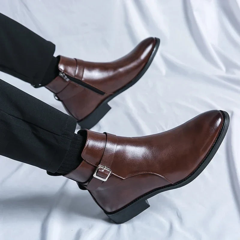 Bottines Chelsea Sergio en cuir véritable