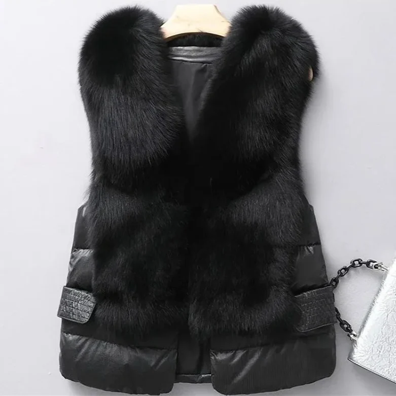 Gilet matelassé en fausse fourrure