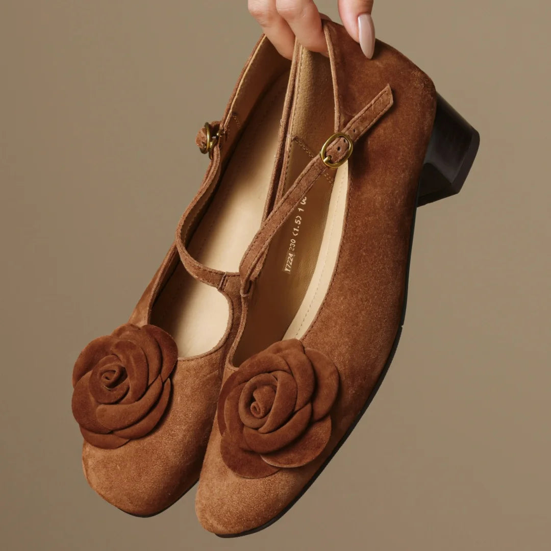THEORA SUEDE MARY JANE HEELS