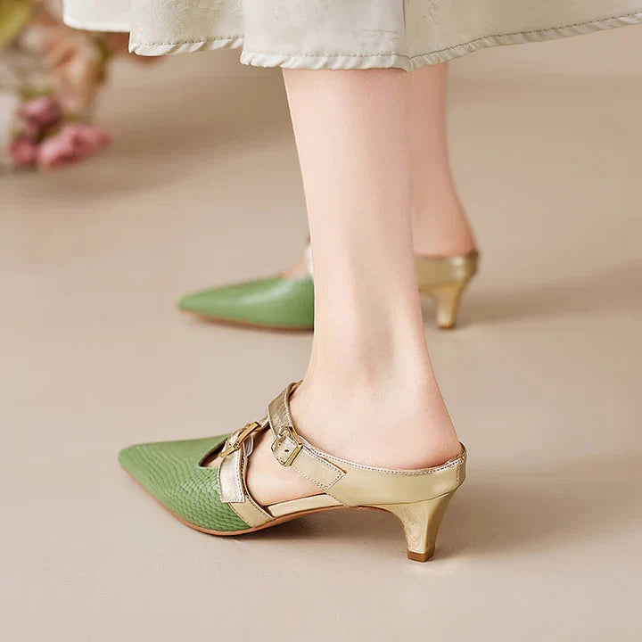 Mules Zelle in vera pelle