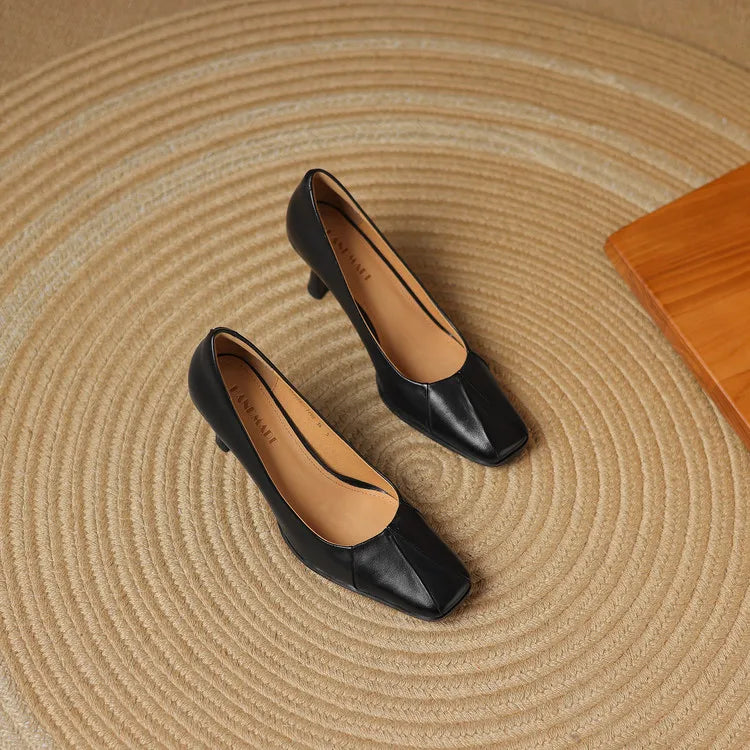 AMBER GENUINE LEATHER HEELS