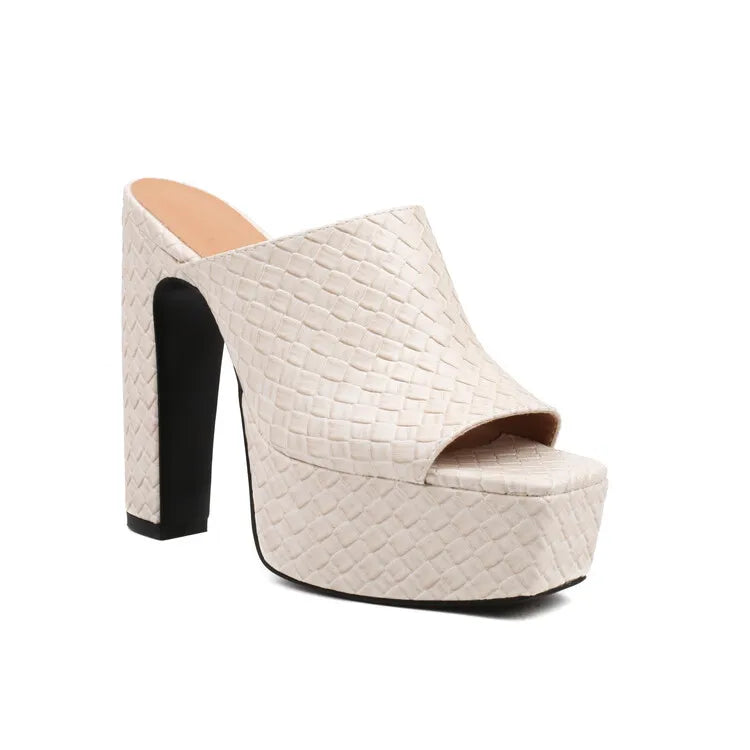 SELENE LEATHER PLATFORM HEELS